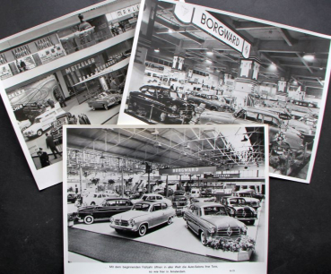 Borgward Modelprogram at Exhibitions 1955 three Factoryphotos (10163)